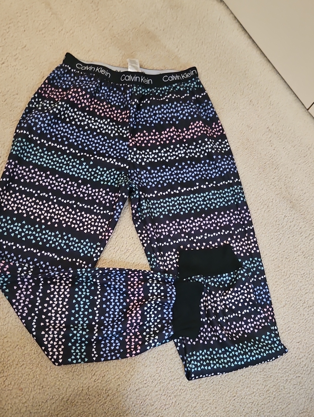 Calvin Klein Pajama Bottoms Girls med 10/12 Colorful Hearts 💞 Fall Is Here